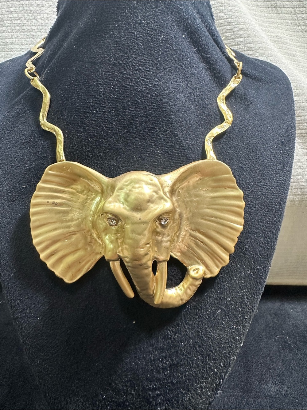 NOS/ Reimagined Vtg UpCycled Elephant Statement Necklace